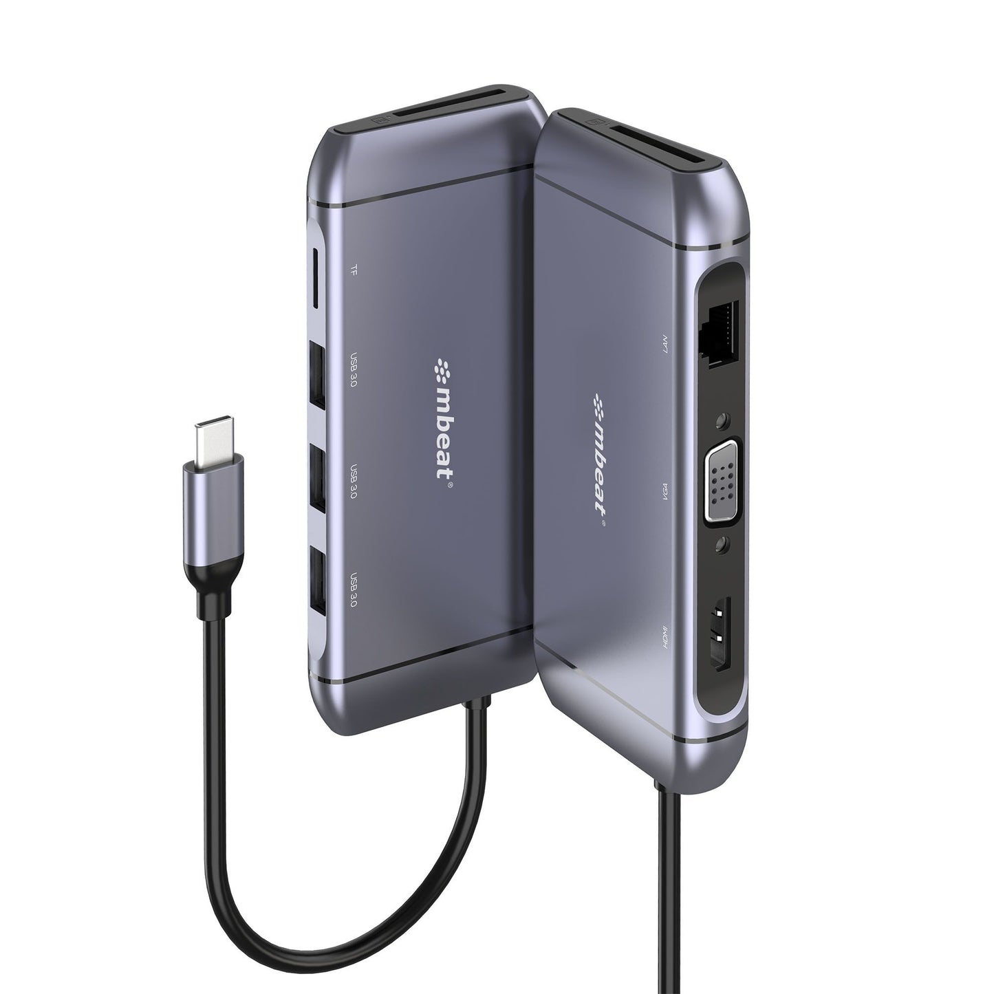 (LS) mbeat® Elite X9 9-in-1 Multifunction USB-C Docking Station 1x HDMI, 1x VGA 1x USB-C Power Delivery 100W, 3x USB 3.0, MicroSD/SD Card