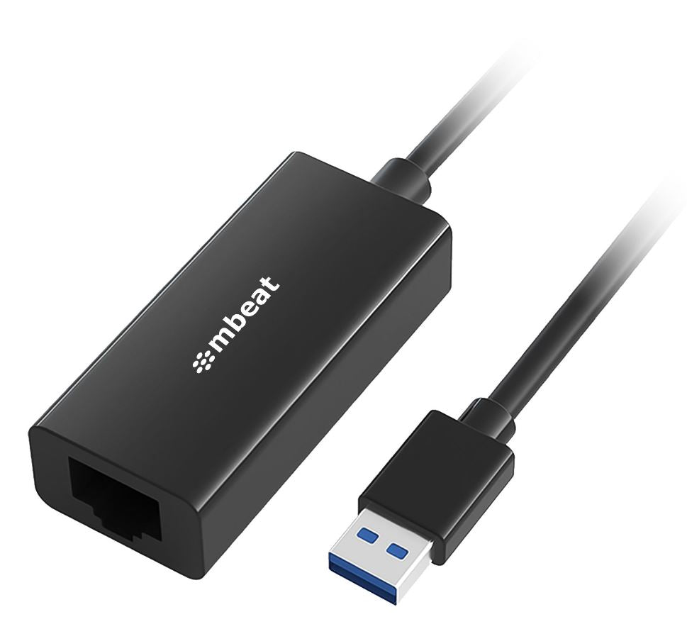 (LS) mbeat® USB 3.0 Gigabit Etherent Adapter - Black RJ45, up to 1000Mbps speed. Compact and lightweight Material: ABS Plastic Weight: 24.5g