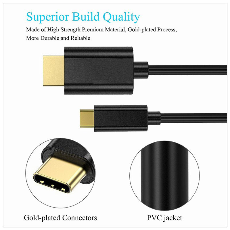 USB-C / Thunderbolt 3 to HDMI Cable — Male to Male | 1.8M