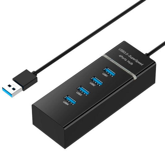 4-Port USB 3.0 Hub with LED Indicator — SuperSpeed 5Gbps | Black