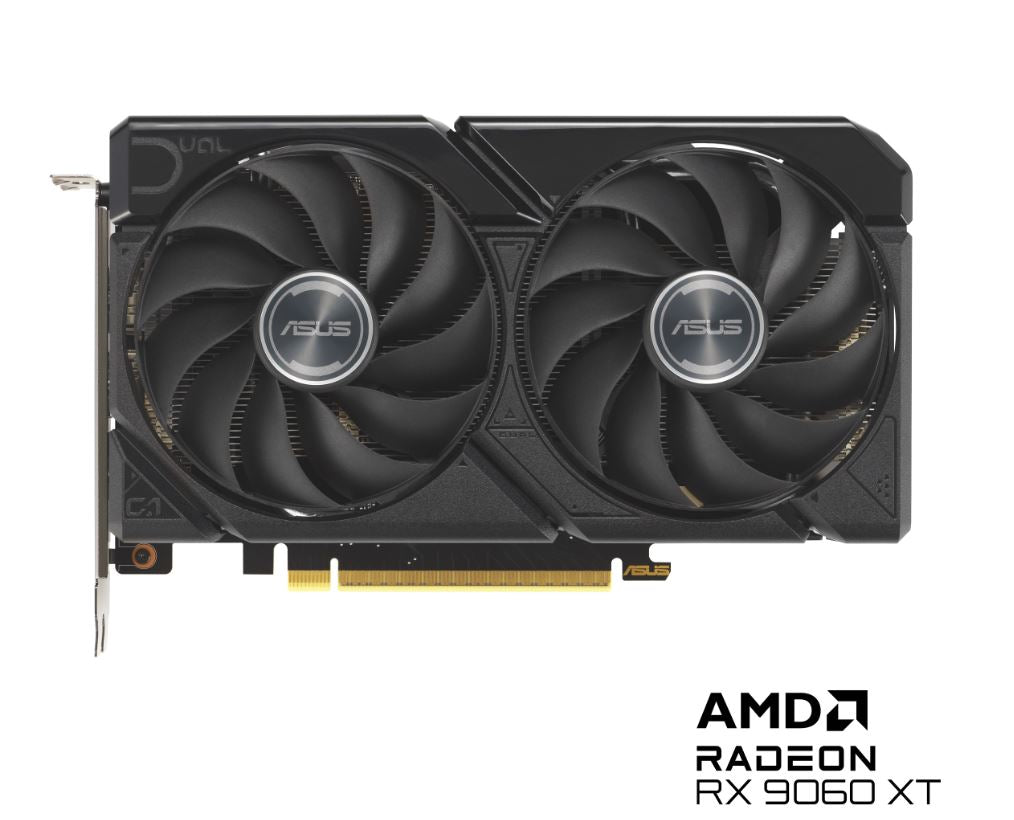 ASUS AMD Radeon Dual RX9060XT RX 9060 XT, 8G GDDR6​ 128-bit, 2.5 Slot, Axial-Tech Fans, Dual BIOS, PCI Express 5.0