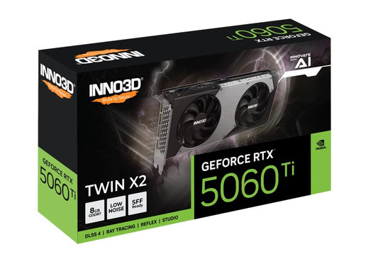 INNO3D nVidia GeForce RTX 5060 Ti TWIN X2 8GB GDDR7, 2572MHz Boost Clock, RAM 28Gbps, 3xDP, 1xHDMI