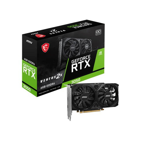 MSI nVidia GeForce RTX 3050 VENTUS 2X E 6G OC, Boost: 1492 MHz, CUDA 2304 Units, 6GB GDDR6, HDMI x 2