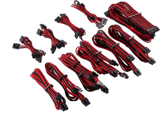 For Corsair PSU - RED/BLACK Premium Individually Sleeved DC Cable Pro Kit, Type image 1