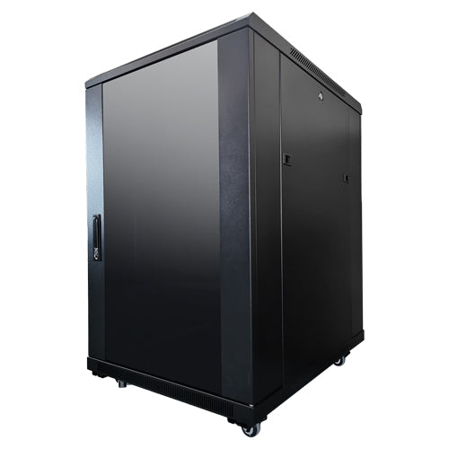 LDR Assembled 18U Server Rack Cabinet (600mm x 800mm) Glass Door, 1x 8-Port PDU, image 1