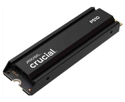 Crucial P510 1TB Gen5 2280 NVMe M.2 SSD w Heatsink 11,000/9,500 MB/s R/W 600TBW image 1