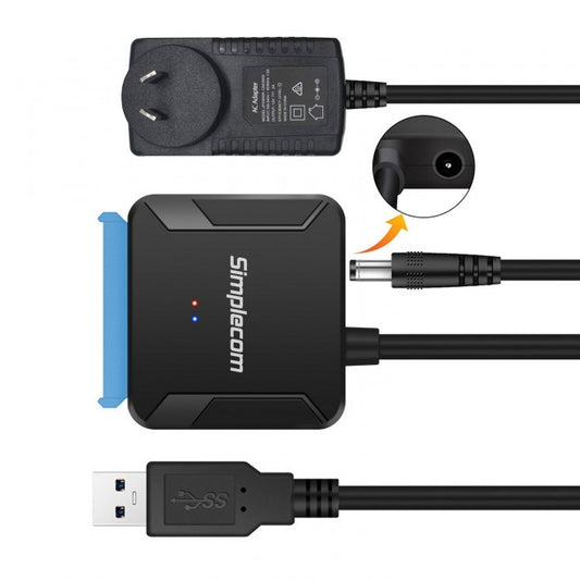 Simplecom SA236 USB 3.0 to SATA Adapter Cable Converter with Power Supply for 2. image 1