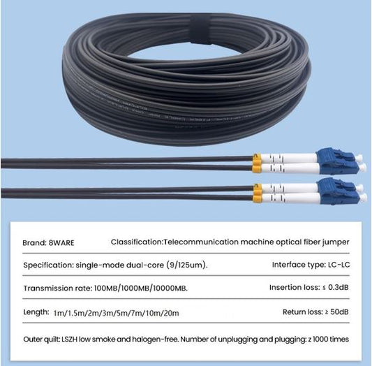 8ware Fibre UPC LC-LC Singlemode Dual-core Optic Duplex Armored Low smoke zero h image 1