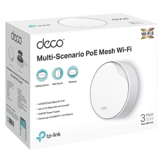 TP-Link Deco X50-PoE(3-pack) AX3000 Whole Home Mesh WiFi 6 System with PoE image 1