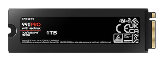 Samsung 990 Pro 1TB with Heatsink Gen4 NVMe SSD 7450MB/s 6900MB/s R/W 1550K/1200 image 1