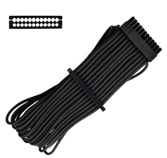 For Corsair PSU - BLACK Premium Individually Sleeved ATX 24-Pin Cable Type 4 Gen image 1