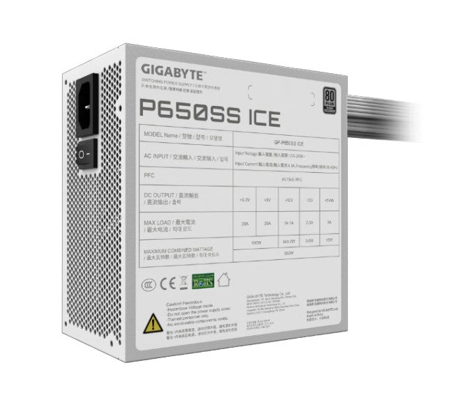 Gigabyte GP-P650SS ICE 650W ATX PSU Power Supply 80+ Silver 120mm 12V >100K Hrs image 3