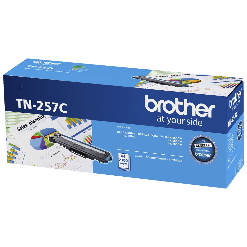 Brother TN-257C Cyan High Yield Toner Cartridge to Suit - HL-3230CDW/3270CDW/D image 0