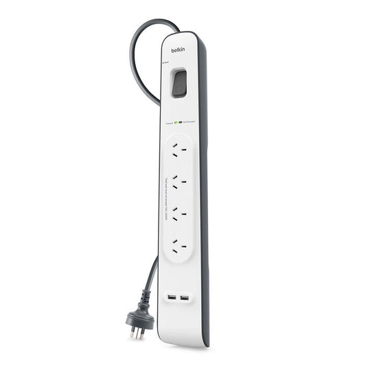 Belkin BSV401 4-Outlet 2-Meter Surge Protection Strip with two 2.4 amp USB charg image 1
