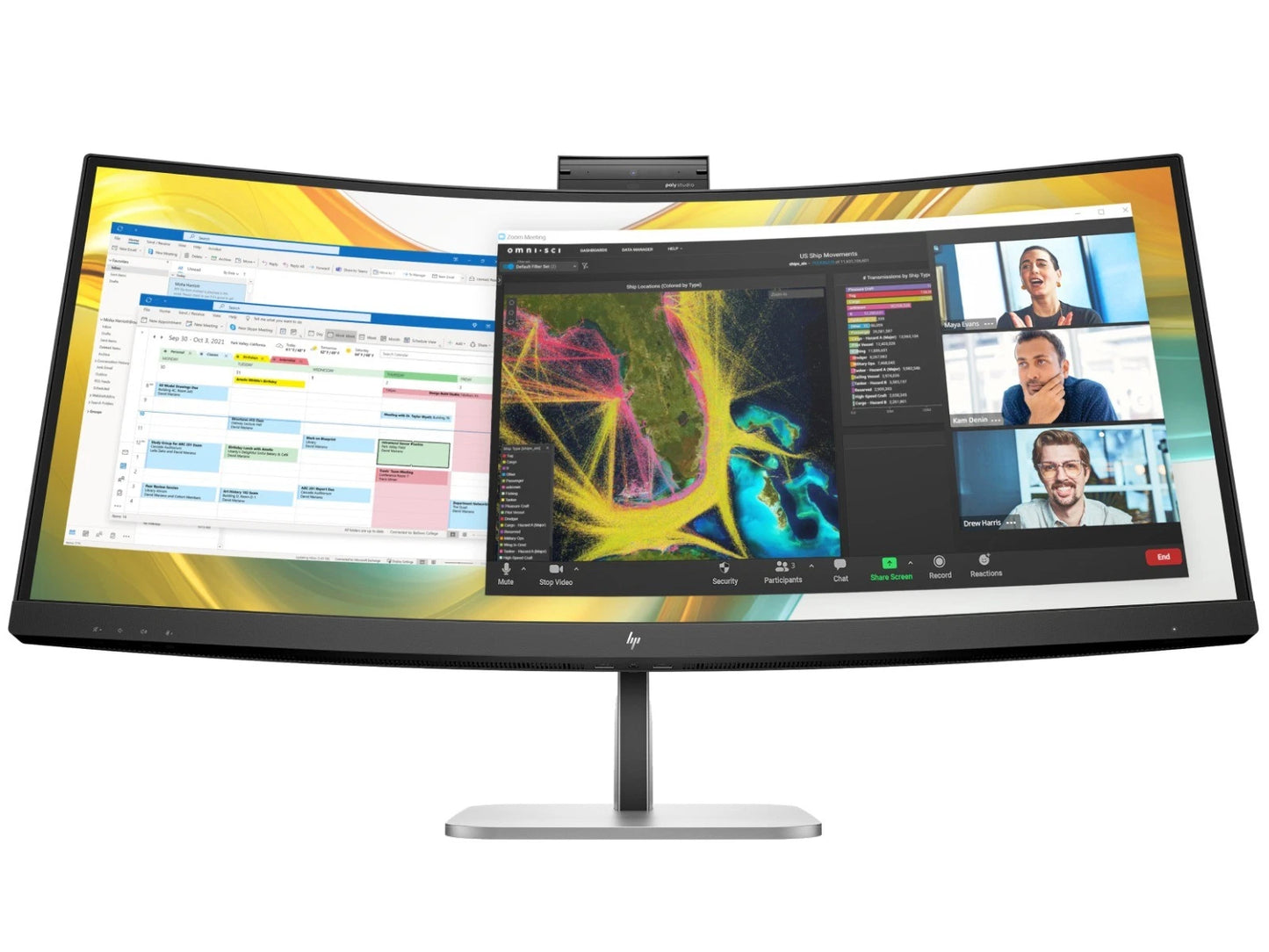 HP Series 5 Pro 534PM 34" WQHD USB-C Curved Conferencing Monitor - GO CLICK ON