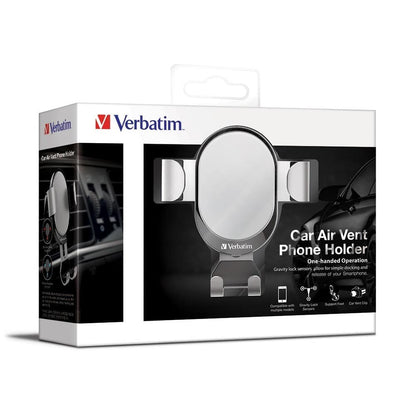 Verbatim Verbatim Car Air Vent Phone Holder Gravity with Grip - Silver image 3