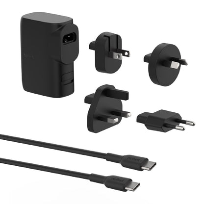Belkin BoostCharge Hybrid Dual Port Wall Charger 25W + Power Bank 5K + Travel Ad image 0