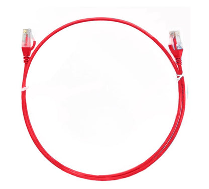 8ware CAT6 Ultra Thin Slim Cable 10m - Red Color Premium RJ45 Ethernet Network L image 0
