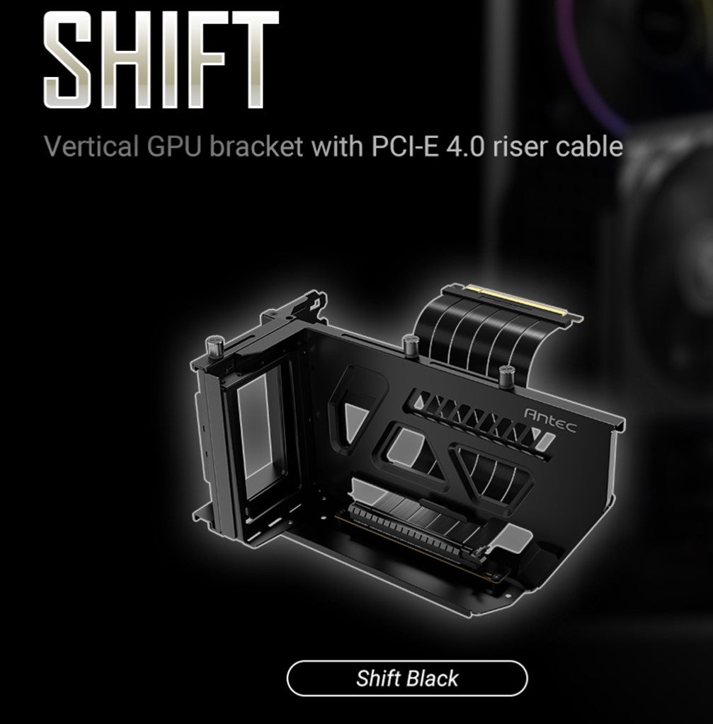 Antec Adjustable Vertical GPU Bracket and PCI-E 4.0 Riser Cable Kit (190mm) Blac image 0