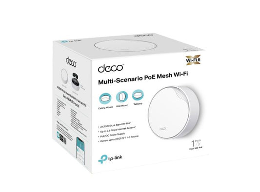TP-Link Deco X50-PoE(1-pack) AX3000 Whole Home Mesh WiFi 6 System with PoE image 1