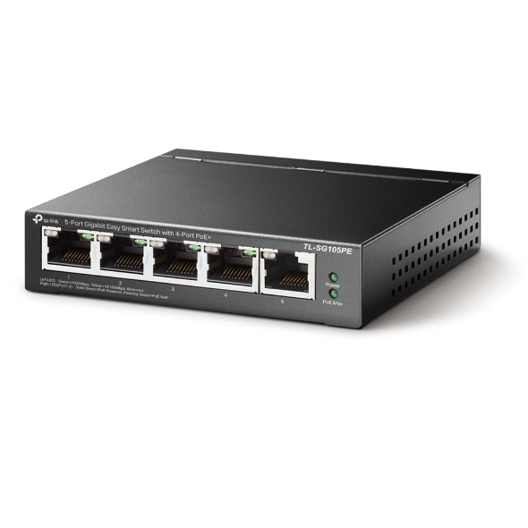 TP-Link TL-SG105PE 5-Port Gigabit Easy Smart Switch with 4-Port PoE+, Up To 65W image 2