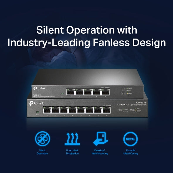 TP-Link TL-SG108-M2 8-Port 2.5G Desktop Switch, Up To 40G Switching Capacity, Co image 3