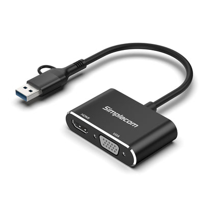 Simplecom DA326C USB 3.0 and USB-C to HDMI + VGA Video Card Adapter Full HD 1080 image 0