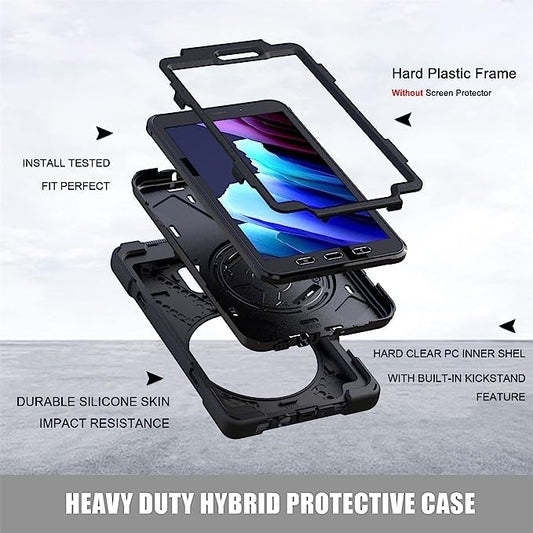 Generic Rugged Samsung Galaxy Tab Active5 / Active3 (8') Case Black - Built-in-K image 1