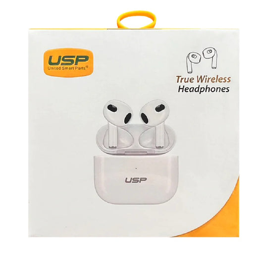 USP True Wireless Earphones/Headphones White BT231, Long Battery Life, Smart Tou image 0