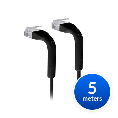 Ubiquiti UniFi Patch Cable Single Unit, 5m, Black, End Bendable to 90 Degree, RJ image 0