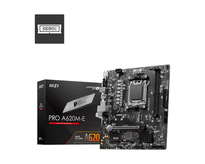 MSI PRO A620M-E AM5 mATX MB 2xDDR5 1xPCIE 16 1 PCI-E 1 1xM.2 4xSATA 4xUSB 3.2 2x image 0