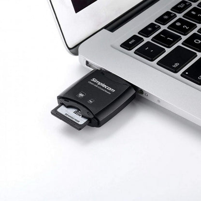 Simplecom CR303 2 Slot SuperSpeed USB 3.0 Card Reader with Dual Caps -Black image 3