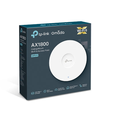 TP-Link EAP610 Omada AX1800 Wireless Dual Band Ceiling Mount Access Point, WiFi image 0