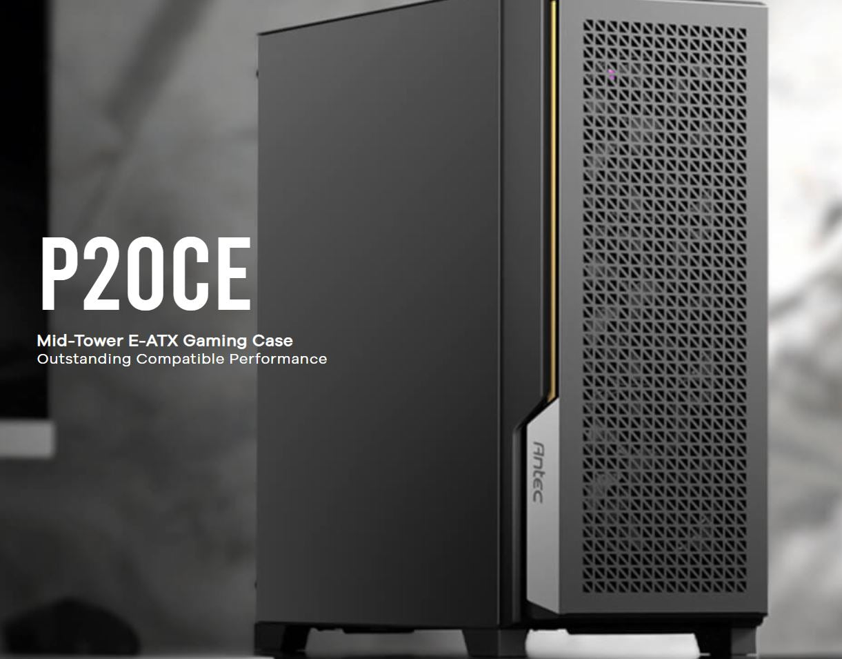 Antec P20CE E-ATX supports Dual CPU MB up to 300m, Mesh Front, Air Filter, 3x PW image 0