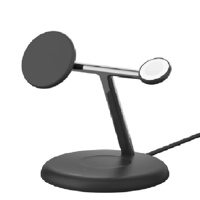 Belkin BoostCharge Pro 3-in-1 Magnetic Wireless Charging Stand with Qi2 15W, Bla image 2