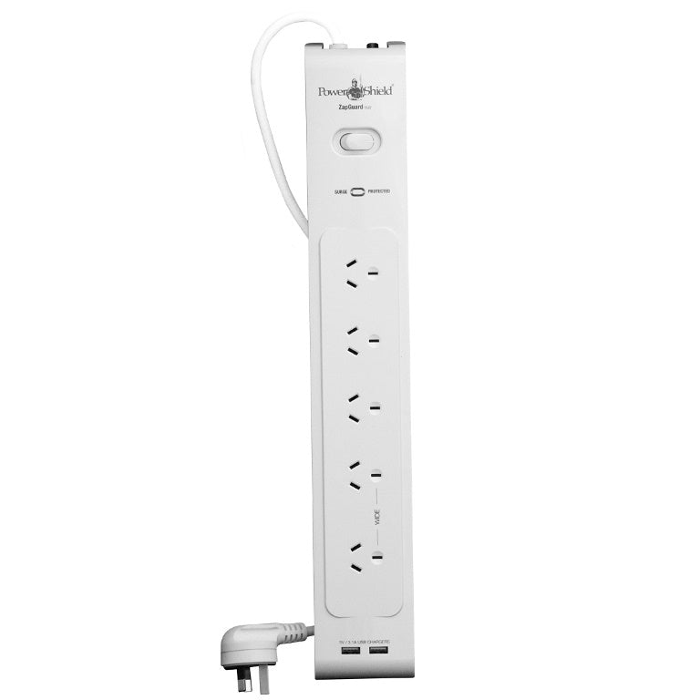 PowerShield PSZ5U2 ZapGuard 5 Way Power Surge Filter Board, 2 x USB Connectors, image 0