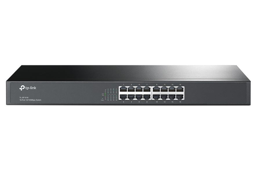 TP-Link TL-SF1016 16-Port 10/100Mbps Rackmount Switch MAC MDI/MDIX Steel Case image 0
