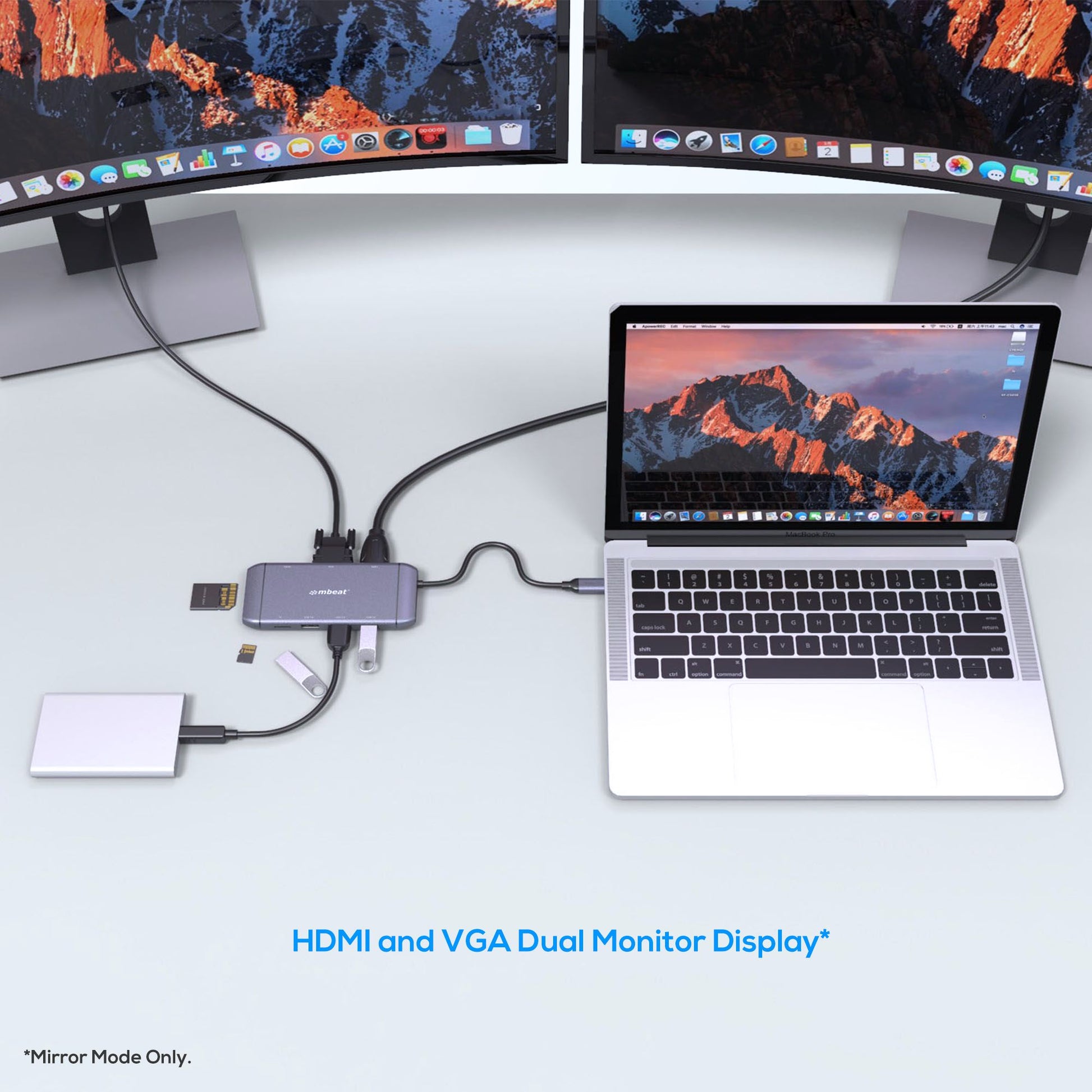 mbeat®  Elite X9 9-in-1 Multifunction USB-C Docking Station 1x HDMI, 1x VGA 1x image 3