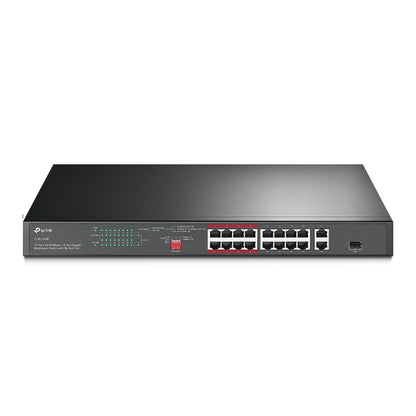 TP-Link TL-SL1218P 16-Port 10/100 Mbps + 2-Port Gigabit Rackmount Switch with 16 image 0