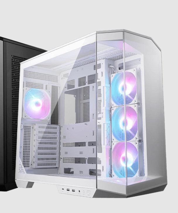 MSI MAG PANO 100R PZ WHITE Micro ATX Case, 2 x USB 5Gbps , 1x USB C 20Gbps, 1 x image 0