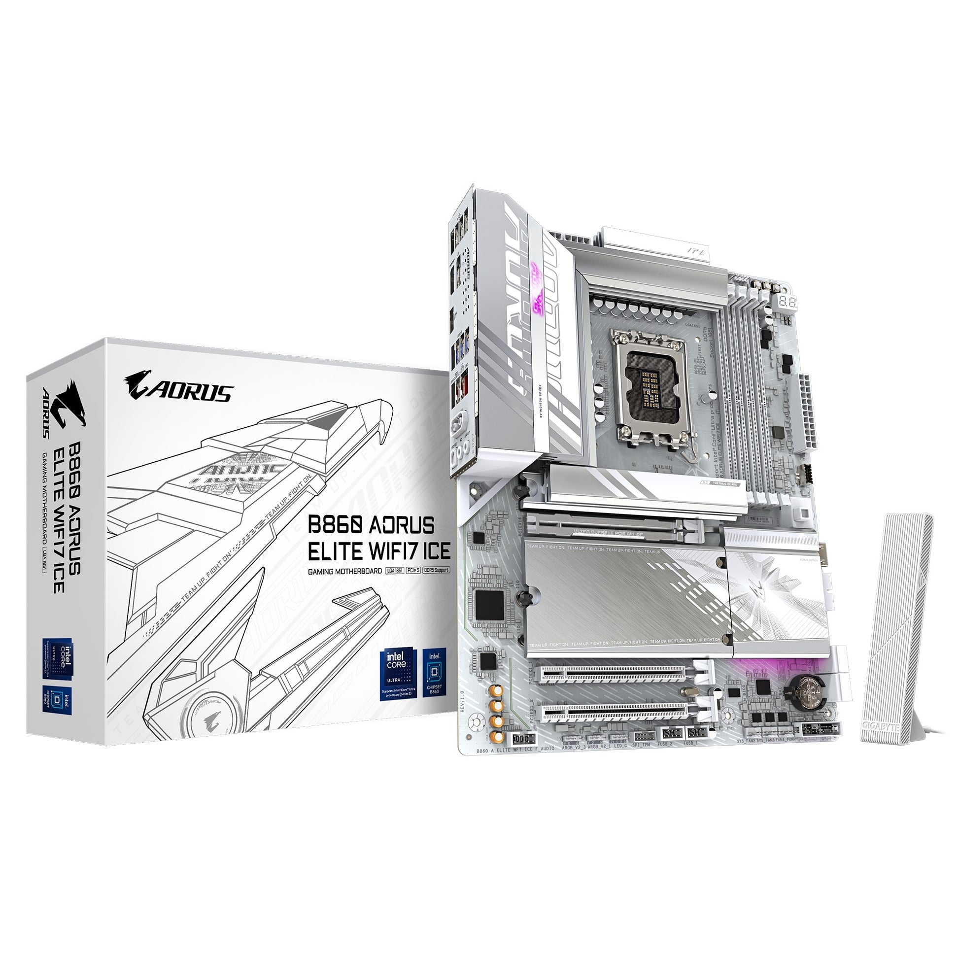 Gigabyte M/B B860 A ELITE WF7 ICE 1.0, Intel ® B860, 4 x DDR5 up to 256 GB, 2x image 0