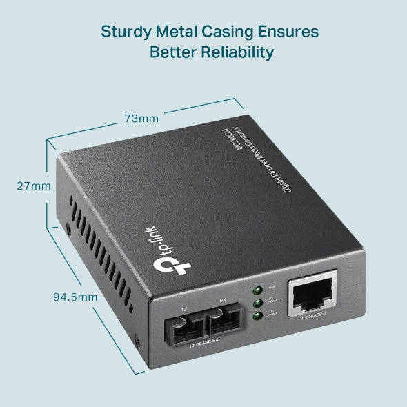 TP-Link MC200CM 1000Mbps RJ45 to 1000Mbps multi-mode SC fiber Converter, Full-du image 3
