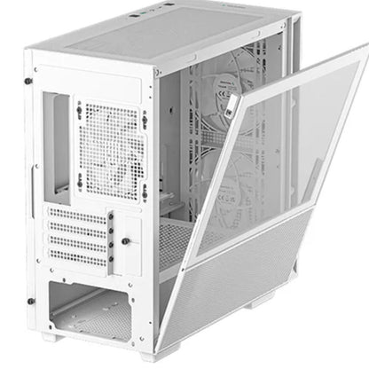 DeepCool CH360 Digital White Micro ATX Case, Digital Status Display, Tempered Gl image 2