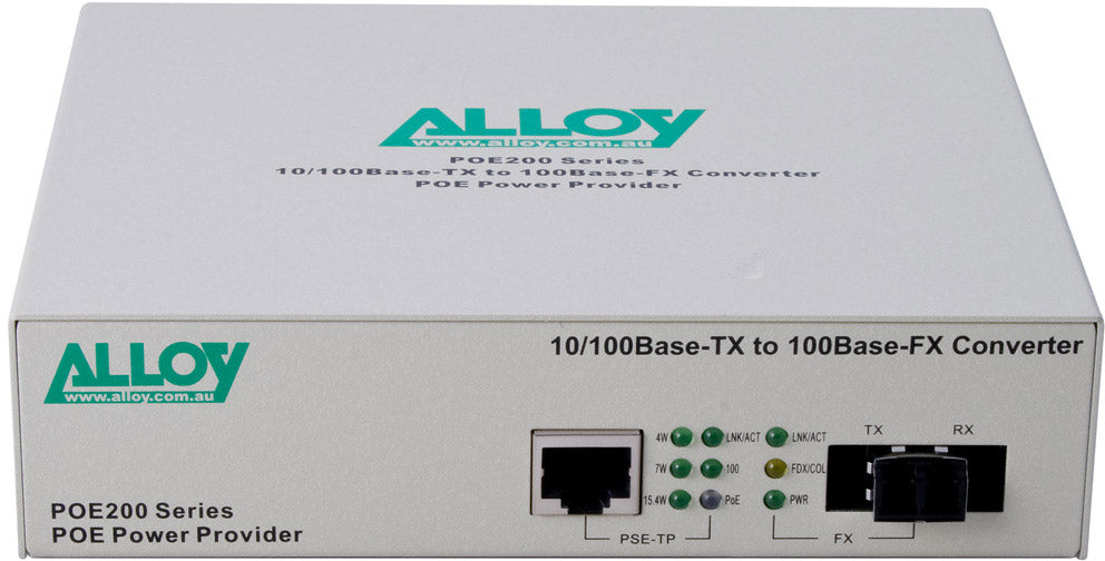 Alloy POE200LC 10/100Base-TX to 100Base-FX Multimode Fibre (LC) Converter, provi image 1