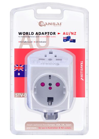 Sansai Universal Travel Adaptor 10A 240V 2400W 50Hz compatible for UK/USA/China/ image 1
