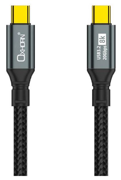 Oxhorn USB 3.2 Gen 2×2 2m USB-C to USB-C 20Gbps 8K@60Hz 20V 100W E-Marker Chip image 0
