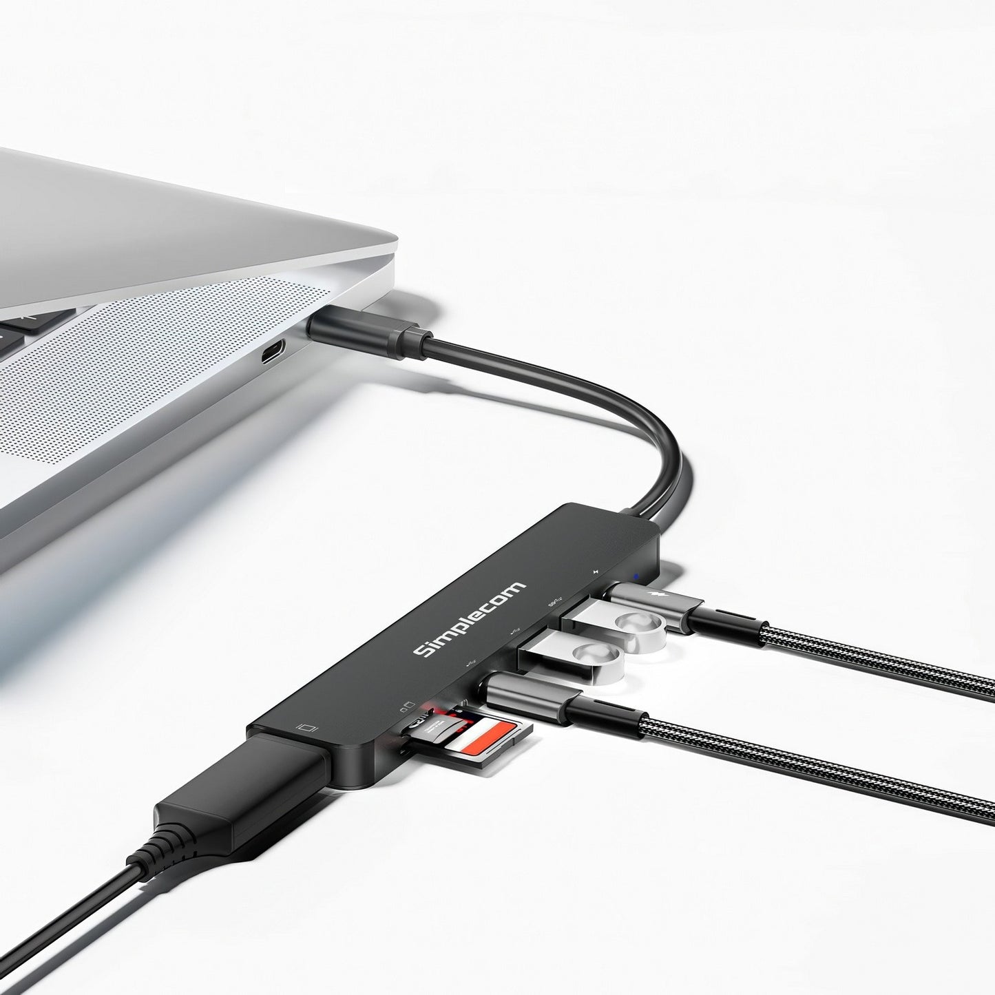 Simplecom CH547 USB-C 7-in-1 Multiport Adapter USB Hub HDMI Card Reader PD image 3