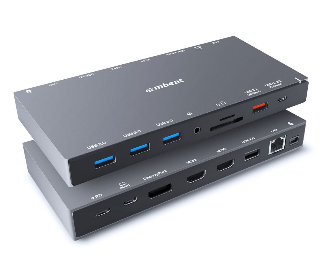 mbeat 15-in-1 Triple Display USB-C Docking Station 2x HDMI 1x DP 1x 100W PD 3.0 image 0