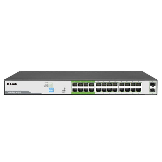 D-Link DGS-F1026P-E 26-Port Gigabit PoE Switch with 24 PoE+ Ports (8 Long Reach image 0