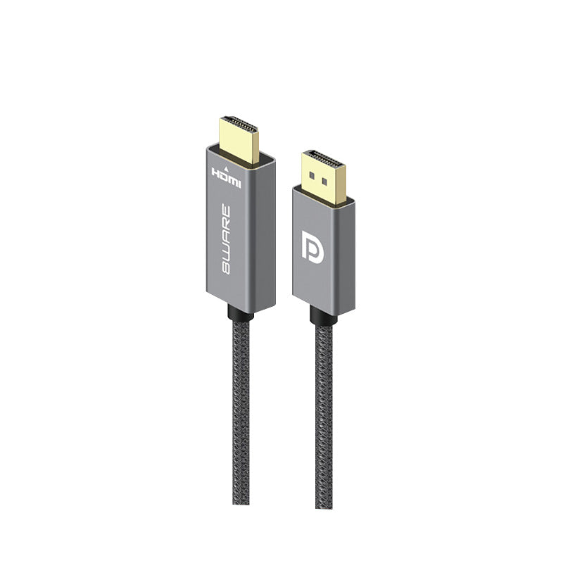 8ware 2m DisplayPort DP to HDMI Male to Male Adapter Converter Cable Retail Pack image 1